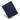 A navy blue slim RFID bifold wallet made of top grain leather, closed and displayed flat with visible stitching and embossed 'FH' logo.