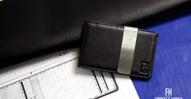 Black leather wallet by Forrest & Harold - known for its slim yet elegant look, a stylish wallet you can carry anywhere