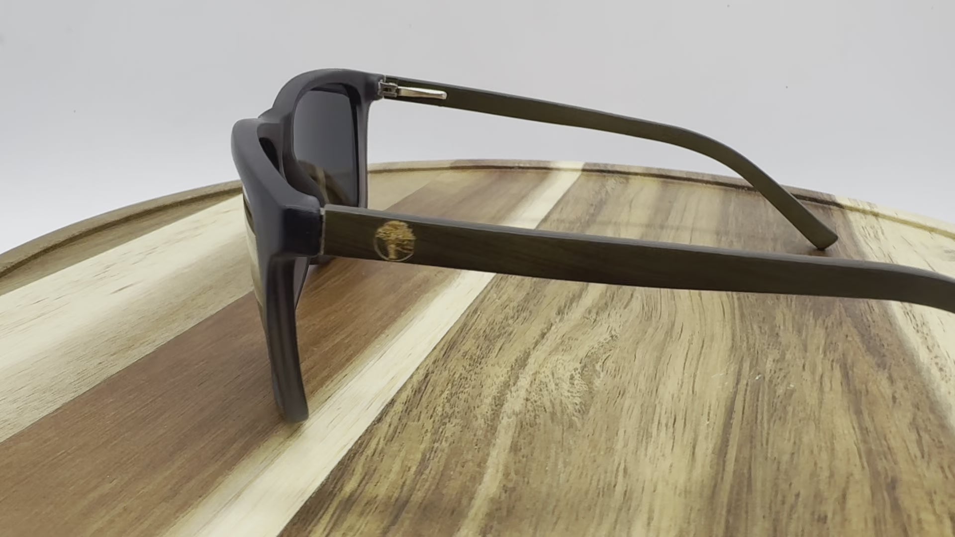 Handmade Wooden Sunglasses - Classic Thin Wooden Arms with Stylish Plastic Frame