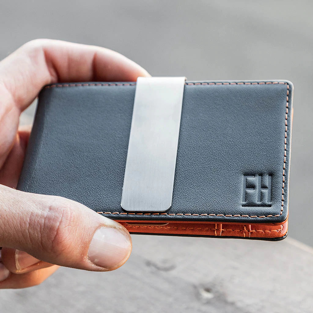 Money Clip Slim Wallet in Top Grain Leather