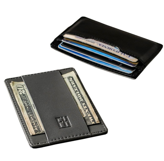 Slim RFID Card Holder Wallet in Top Grain Leather