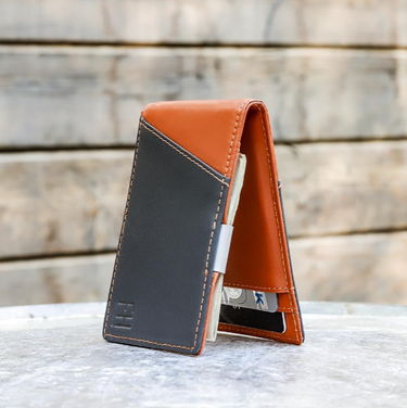 Slim RFID Money Clip Wallet in Top Grain Leather