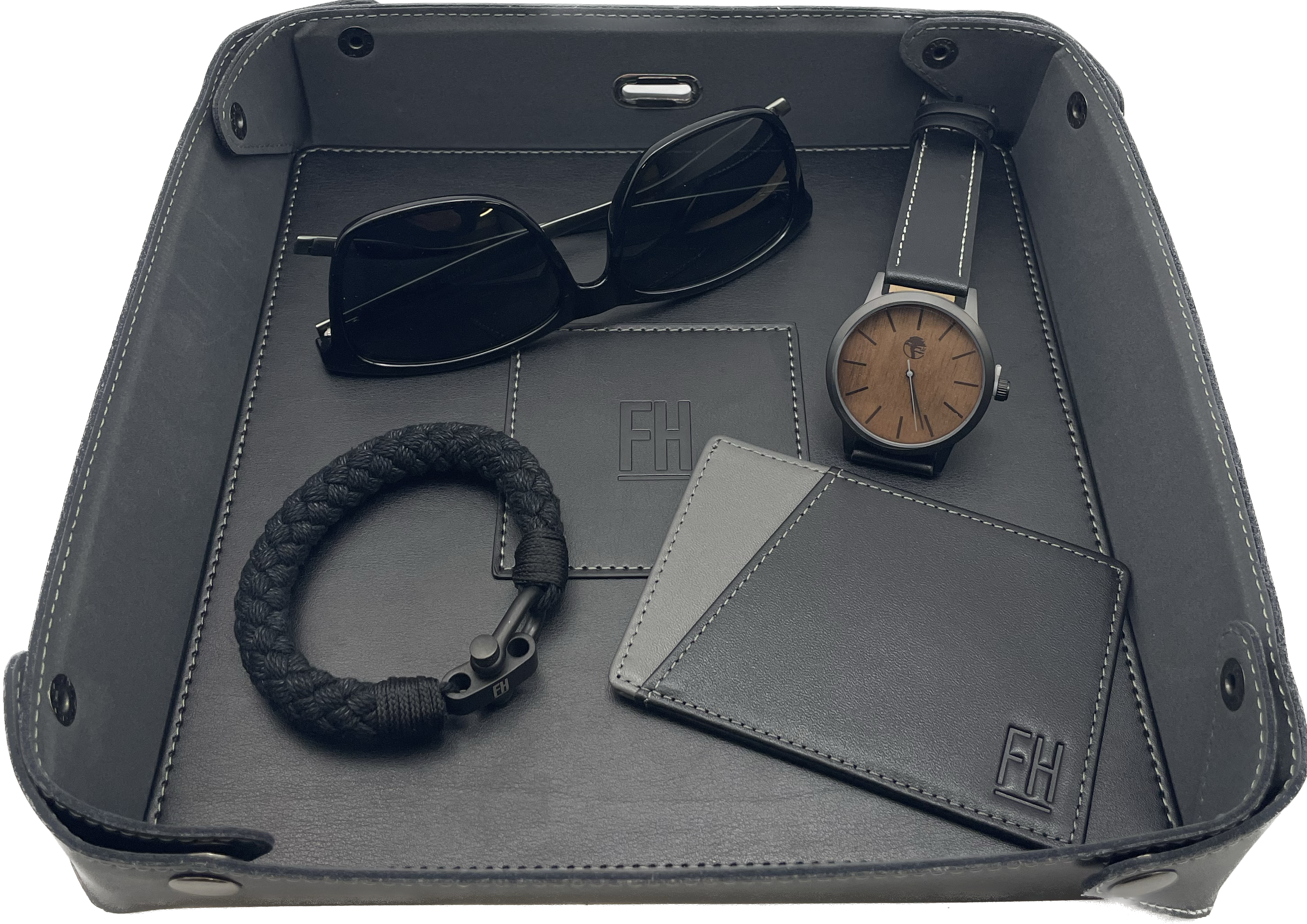 Leather Catchall Valet Tray