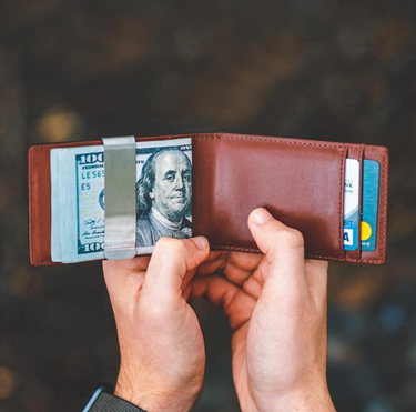 Monochrome Edition Money Clip Slim Wallet