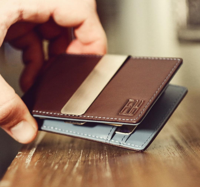 Money Clip Slim Wallet in Top Grain Leather